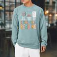 Nothing Beats Reading Rock Paper Scissors Books Lover Raglan Sleeve Sweatshirt Cardinal