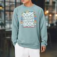 Oops I Bought Another Book Library Reader Bibliophile Raglan Sleeve Sweatshirt Cardinal