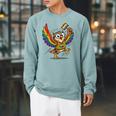 Owl With Pride Flag Book Lover Rainbow Library Raglan Sleeve Sweatshirt Cardinal