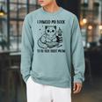 You Pawsed Here Cat Books Coffee I Paused My Book To Be Here Raglan Sleeve Sweatshirt Cardinal
