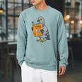 Pigeon Reading Book Bird Joke Humor Premium Tri-Blend Raglan Sleeve Sweatshirt Cardinal