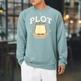 Plot It Builds Character Book Reading Raglan Sleeve Sweatshirt Cardinal