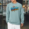 Popou Grandpa Man Myth Legend Hero Pop Art Comic Book Raglan Sleeve Sweatshirt Cardinal