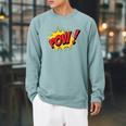 POW Comic Book Cartoon Pop Art Comfort Colors Crop Top Raglan Sleeve Sweatshirt Cardinal