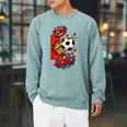 Pow Goal Comic Book Pop Art Brick Wall Smash Soccer Raglan Sleeve Sweatshirt Cardinal Pow Goal Comic Book Pop Art Brick Wall Smash Soccer Raglan Sleeve Sweatshirt Cardinal