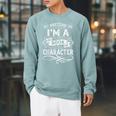 Pretend Im a Book Character Vintage Literature Raglan Sleeve Sweatshirt Cardinal