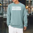 Professional Bookworm Book Reader Raglan Sleeve Sweatshirt Cardinal
