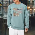 Protein And Proverbs Protein Workout Book Lover Gym Raglan Sleeve Sweatshirt Cardinal