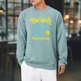 Proud Member Beach Book Club Retro Vintage Summer Bookish Raglan Sleeve Sweatshirt Cardinal