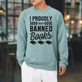 I Proudly Read Banned Books Librarian Literary Advocate Raglan Sleeve Sweatshirt Cardinal