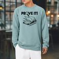 Prove It Text Evidence Book Lover Bookworm Bookish Reading Raglan Sleeve Sweatshirt Cardinal