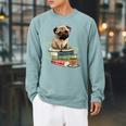 Pug Dog Reading Book Coffee Read Books Be Kind Stay Weird Raglan Sleeve Sweatshirt Cardinal Pug Dog Reading Book Coffee Read Books Be Kind Stay Weird Raglan Sleeve Sweatshirt Cardinal