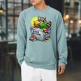 Raccoon At Library Book Return Librarian And Reader Raglan Sleeve Sweatshirt Cardinal