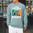 Raccoon Smutty Book Lover Spicy Romance Novels Women's Raglan Sleeve Sweatshirt Cardinal Raccoon Smutty Book Lover Spicy Romance Novels Women's Raglan Sleeve Sweatshirt Cardinal