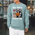 Well Read & Slightly Feral Raccoon Book Lover Graphic Raglan Sleeve Sweatshirt Cardinal Well Read & Slightly Feral Raccoon Book Lover Graphic Raglan Sleeve Sweatshirt Cardinal
