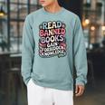 Read Banned Books Gain Forbidden Knowledge Book Enthusiasts Raglan Sleeve Sweatshirt Cardinal
