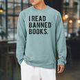 I Read Banned Books Librarians Banned Books Bookworm Reader Raglan Sleeve Sweatshirt Cardinal