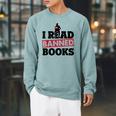 I Read Banned Books Banned Books Week Reading Men Raglan Sleeve Sweatshirt Cardinal