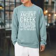 I Read a Book On Ancient Greek Folklore Greek Raglan Sleeve Sweatshirt Cardinal