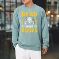 Read More Books Book Lovers Reading Raglan Sleeve Sweatshirt Cardinal