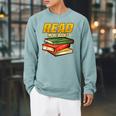 Read More Books Book Worm Library Nerds Librarian Raglan Sleeve Sweatshirt Cardinal