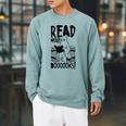 Read More Books Ghost Halloween Reading Teacher Literacy Raglan Sleeve Sweatshirt Cardinal Read More Books Ghost Halloween Reading Teacher Literacy Raglan Sleeve Sweatshirt Cardinal