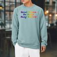Read Books Be Kind Stay Weird Book Lover Rainbow Raglan Sleeve Sweatshirt Cardinal