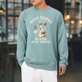 Read Books Be Kind Stay Weird Dog Boston Terrier Reading Raglan Sleeve Sweatshirt Cardinal
