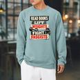Read Books Lift Weights Fight Fascists Activist Raglan Sleeve Sweatshirt Cardinal Read Books Lift Weights Fight Fascists Activist Raglan Sleeve Sweatshirt Cardinal