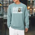 Read Books Pet My Maine Coon Bookworm Cat Lover For Men Women Kids Raglan Sleeve Sweatshirt Cardinal