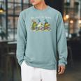 We Read At Dawn Book Lover Frog Duck Cycling Bookish Raglan Sleeve Sweatshirt Cardinal