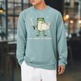 We Read At Dawn Vintage Frog Reading Book Frog Meme Raglan Sleeve Sweatshirt Cardinal We Read At Dawn Vintage Frog Reading Book Frog Meme Raglan Sleeve Sweatshirt Cardinal