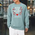 Read Your Heart Out Valentine Book Lover Reading Teacher Raglan Sleeve Sweatshirt Cardinal