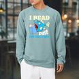 I Read Past My Bed Time Book Reading Anglerfish Librarian Raglan Sleeve Sweatshirt Cardinal