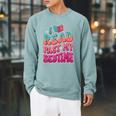 I Read Past My Bedtime Book Lover Bookworm Raglan Sleeve Sweatshirt Cardinal