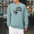 I Read Past My Bedtime Reading Cat Book Lover Raglan Sleeve Sweatshirt Cardinal