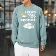 I Read Past My Bedtime Shirts For Book Reader Raglan Sleeve Sweatshirt Cardinal