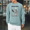 Read In Peace Skeleton Book Lover Bookworm Book Raglan Sleeve Sweatshirt Cardinal Read In Peace Skeleton Book Lover Bookworm Book Raglan Sleeve Sweatshirt Cardinal