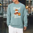 Read S'More Books Book Lover Reading Bookworm Reader Raglan Sleeve Sweatshirt Cardinal