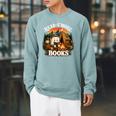 Read S'More Books Cute Campfire Reading Book Lovers Camping Raglan Sleeve Sweatshirt Cardinal