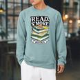 Read S'More Books Marshmallow Reading Smores Raglan Sleeve Sweatshirt Cardinal