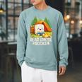 Read S'More Books Pun Camping Nature Lover Raglan Sleeve Sweatshirt Cardinal