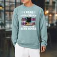 I Read So I Don't Choke People Save A Life Send Books Cat For Men Women Raglan Sleeve Sweatshirt Cardinal