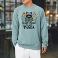 Well Read Trash Panda Book Lover Raccoon Raglan Sleeve Sweatshirt Cardinal