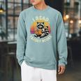 I Read Trashy Books Raccoon Raglan Sleeve Sweatshirt Cardinal