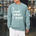 I Read What I Want Banned Books Club For Bibliophile Reading Raglan Sleeve Sweatshirt Cardinal
