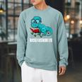 Readasaurus Reading Dinosaur Bookworm Book Reader Meme Raglan Sleeve Sweatshirt Cardinal