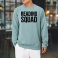 Reader Book Lover Reading Squad Raglan Sleeve Sweatshirt Cardinal