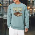 Reader Mole Finished Book Humor Literary Apparel Raglan Sleeve Sweatshirt Cardinal