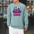 Reader Workout Lift More Books Reading Lover Humor Raglan Sleeve Sweatshirt Cardinal
